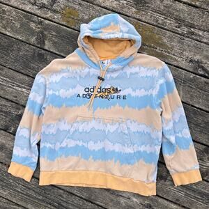 adidas‎ Adventure Hoodie Medium Hazy Orange Blue Chameleon Graphic Pullover GUC